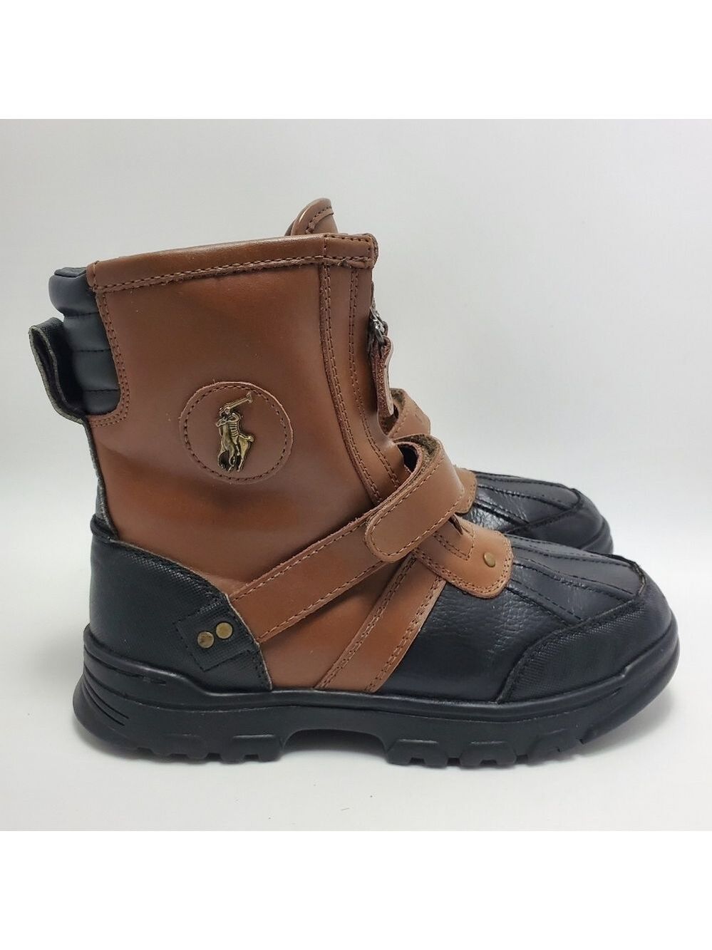 Polo by Ralph Lauren Conquered HI Leather Brown Boots Boys Size 3